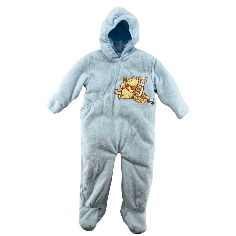 Disney Winnie the Pooh Tigger Fleece Snowsuit 24M Blue Hooded Baby